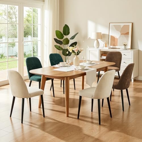 Upholstered Dining Chairs Set of 4, Chenille Mid Century Modern Fabric Dining...