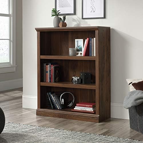 Sauder 3 Tier Book Shelf Wooden Bookcase Multipurpose Bookshelf for Home Offi...