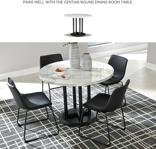 Signature Design by Ashley Centiar Dining Chairs Set of 2, Black