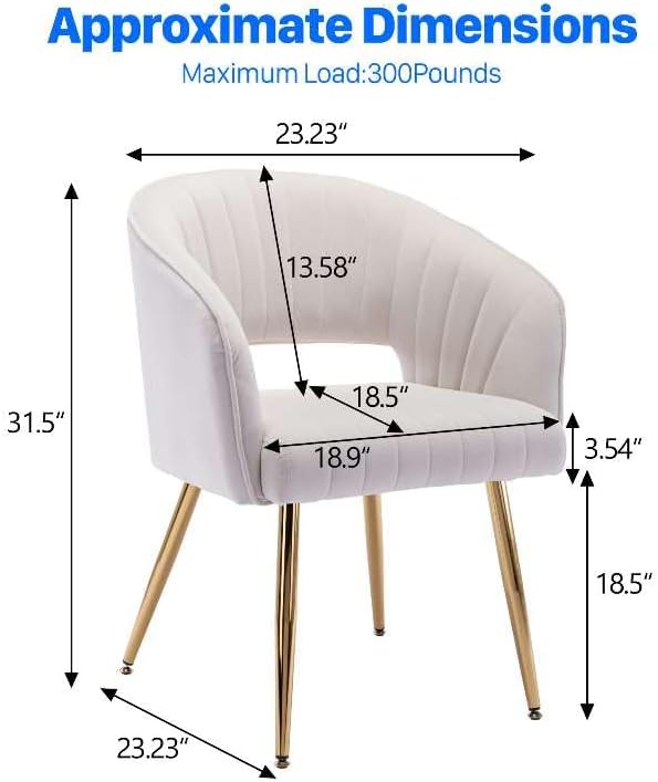 KCC Modern Velvet Desk Chair Accent Armchair Upholstered Tufted Chairs Dining...