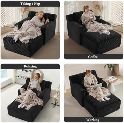 65.4" Chaise Lounge Chair Indoor, Oversized Couch | No Assembly, Cloud C...