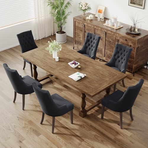 COLAMY Wingback Dining Chairs Set of 4, Black