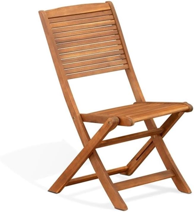 East West Furniture BFMCWNA Fremont Foldable Patio Dining Chairs - Acacia Woo...