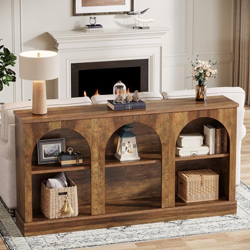 Tribesigns Arched Console Table, 63" Wooden Entryway Table with Storage ...