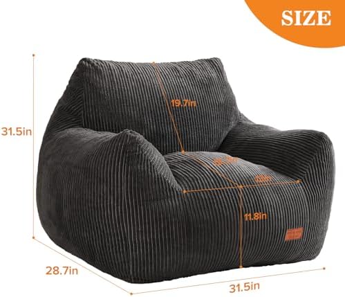 Big Bean Bag Chair for Adults, Ultra Soft BeanBag for Living Room | Stuffed B...