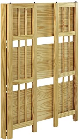 Casual Home 3-Shelf 27.5" Wide Folding Stackable Bookcase, Natural (New)