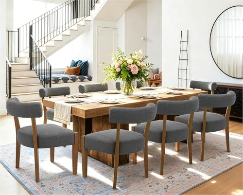 RNKSFX Upholstered Dining Chairs Set of 6, Walnut Wooden Kitchen & Dining...
