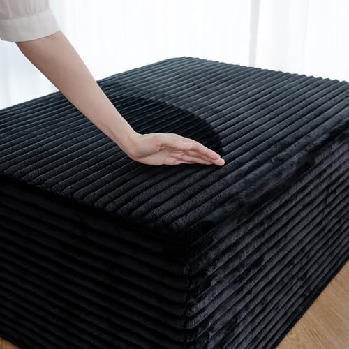 37.4" Plush Corduroy Ottoman, Upholstered Cloud Ottoman for Couch in a B...