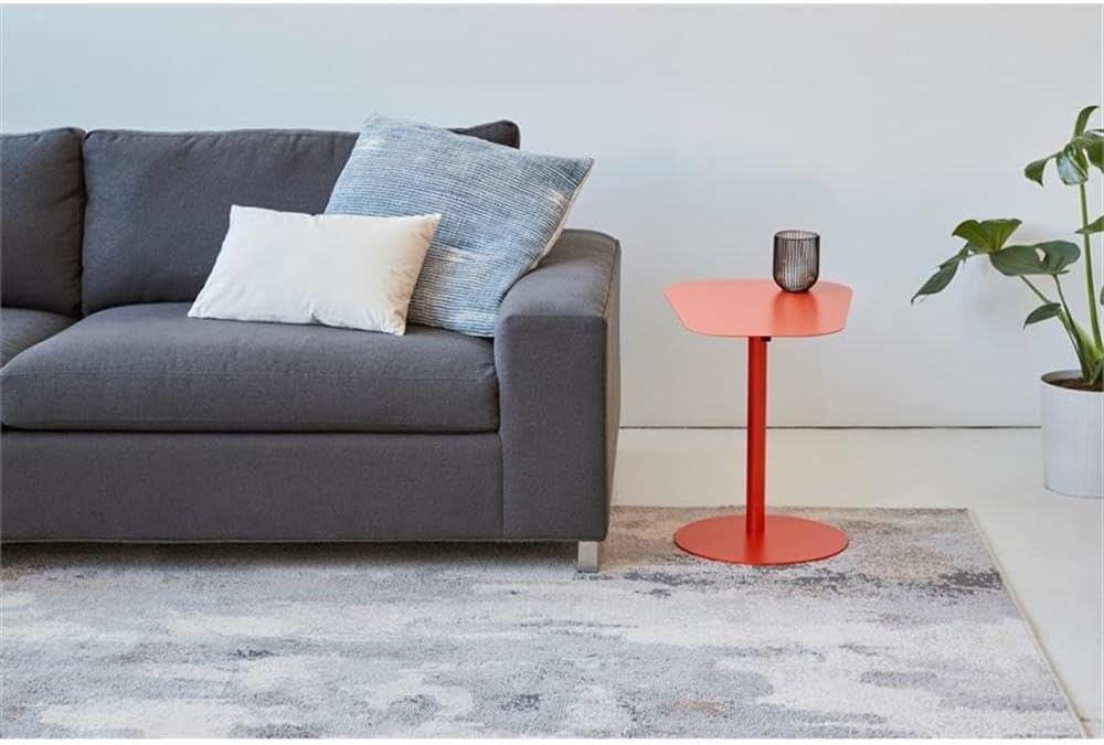 MAKLAINE Modern Metal End Table, 20 in H x 19.75 in W, Powder-Coated Steel, V...