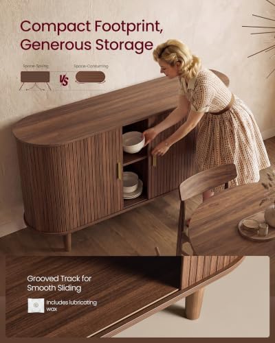 VASAGLE Storage Cabinet, Sideboard with Adjustable Shelves