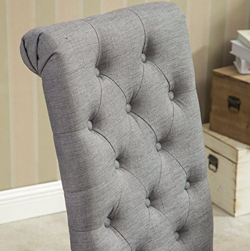 Roundhill Furniture Habit Grey Solid Wood Tufted Parsons Dining Chair (Set of...