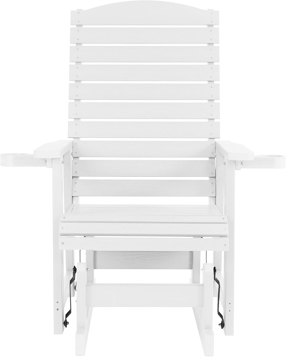 Poly Lumber Patio Glider with Cup Holders, High Backrest and Deep Contoured S...