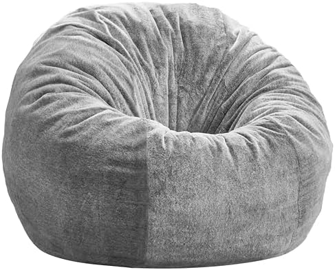 ZurNesfure Bean Bag Chair for Adults,3FT Giant Bean Bag Chair Grey,Medium | F...