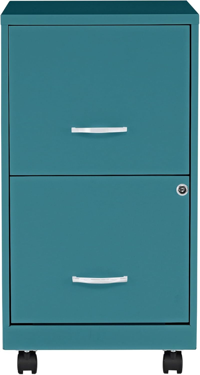 Lorell LYS SOHO File/File Mobile Cabinet, Teal