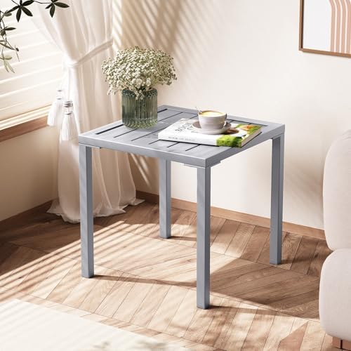 Crestlive Products Aluminum Outdoor Side Table Set of 2, Pool Lounge Chair Si...