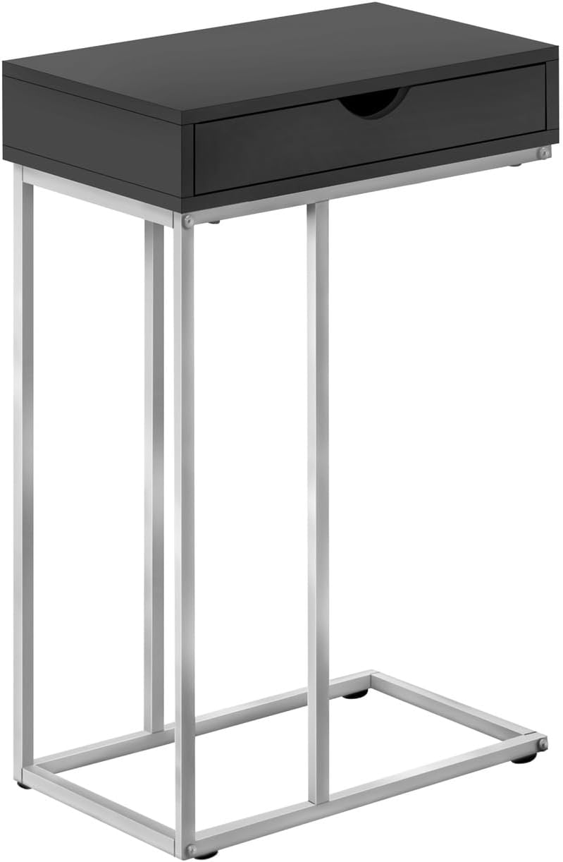Accent Table, C-Shaped, End, Side, Snack, Storage Drawer, Living Room, Bedroo...