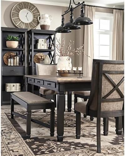 Signature Design by Ashley Rectangular Farmhouse Dining Table, 6 Drawers