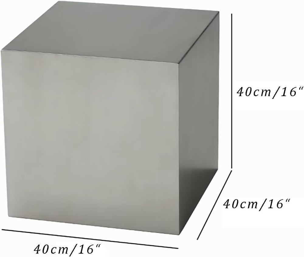 Metal Square Sofa Side Table, Cube End Table Small Coffee Table Industrial Be...