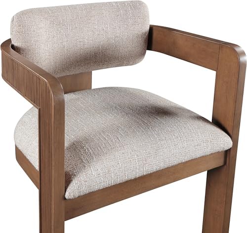 Meridian Furniture Sacha Linen Blend Dining Chair, Beige, Set of 2 | Dining C...