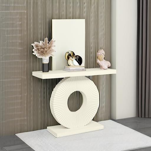 Tribesigns Modern Console Table with Geometric Base, 40 inch Wood Entryway Ta...