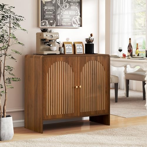 31.5" Buffet Cabinet with Storage, Walnut Buffet Storage Cabinet