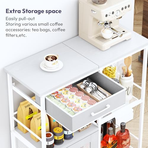 SWTYMIKI Coffee Bar Cabinet for Home - Farmhouse Coffee Stand Station Multi-P...