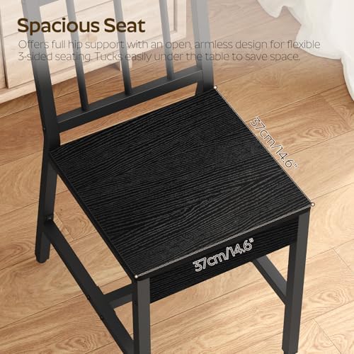 YATINEY Dining Chairs Set of 4, Industrial Kitchen Chairs with Metal Frame, S...