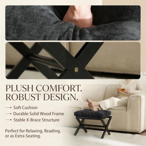 Baveke Foldable Ottoman Foot Rest for Chair, Small Foot Stools Ottoman for Ho...