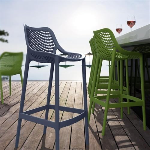 Home Square Patio Bar Stool in Dark Gray Finish - Set of 2