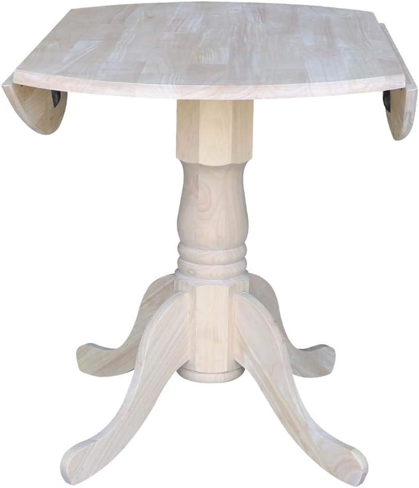 IC International Concepts 36" Solid Wood Dual Drop Leaf Table, Unfinished