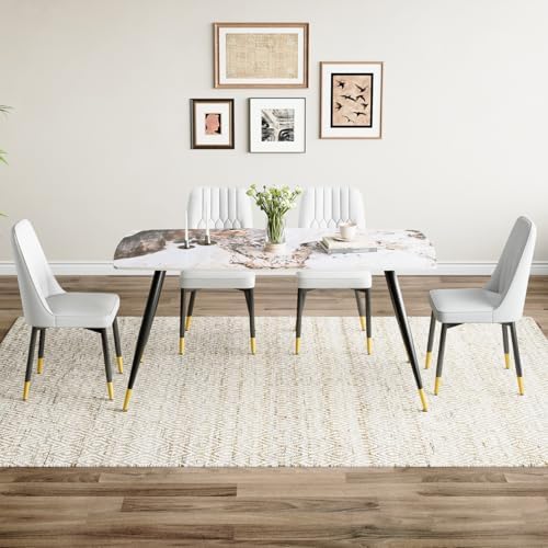 Dining Room Table Set for 4,Dining Table Set for 4, Sintered Stone Kitchen Ta...