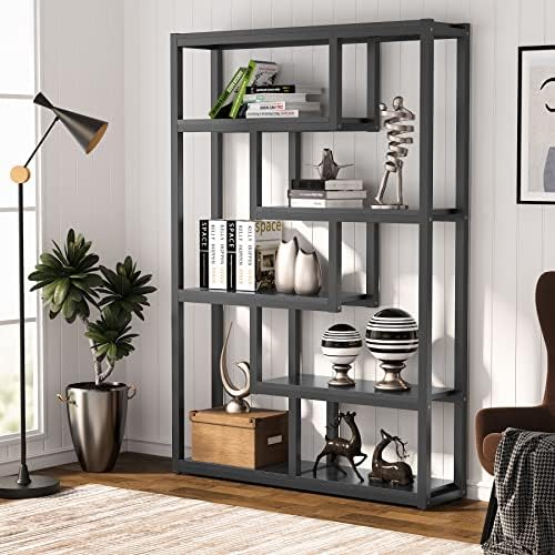 Tribesigns Way to Origin 6-Shelf Modern Bookshelf, Industrial Etagere Bookcas...