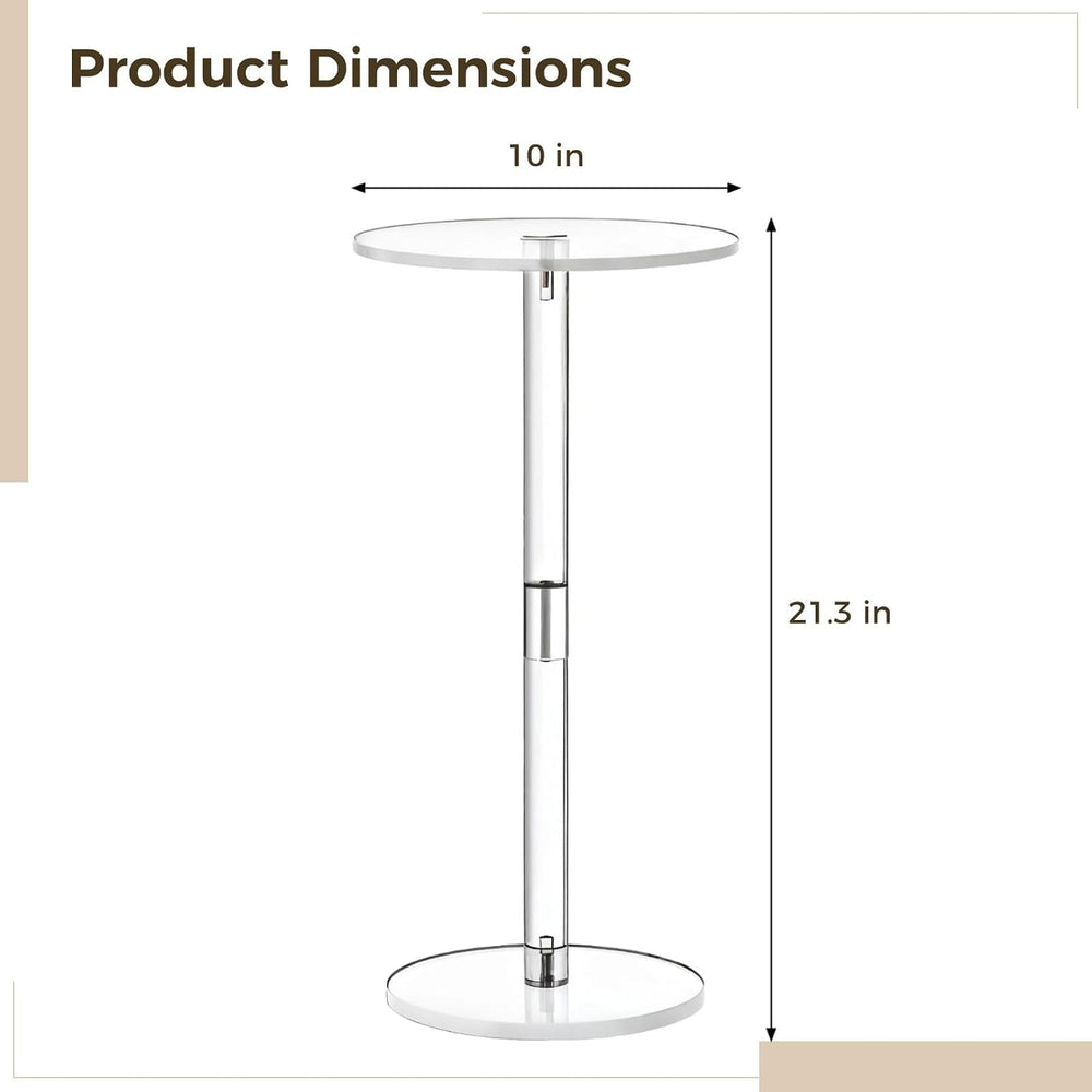 Acrylic Side Table, Modern Round Transparent Table For Small Spaces, Stylish ...