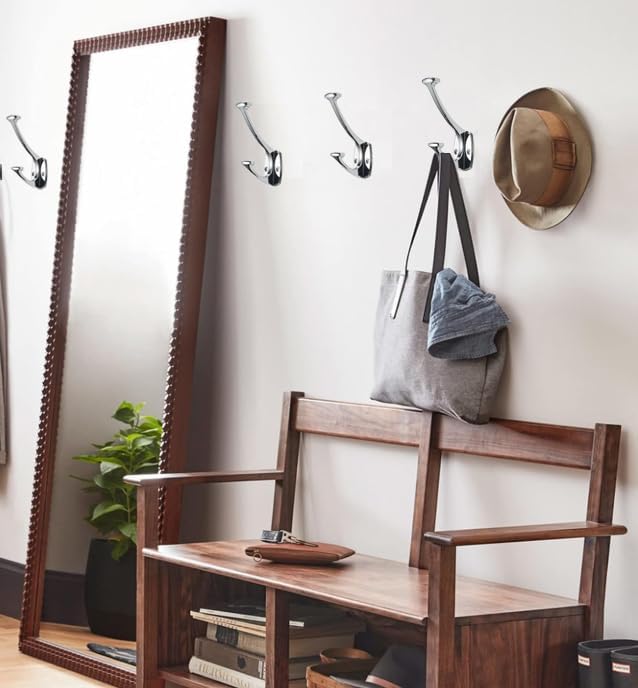 Polished Chrome Hooks Wall Mounted Decorative Solid Heavy-Duty Coat Hooks for...