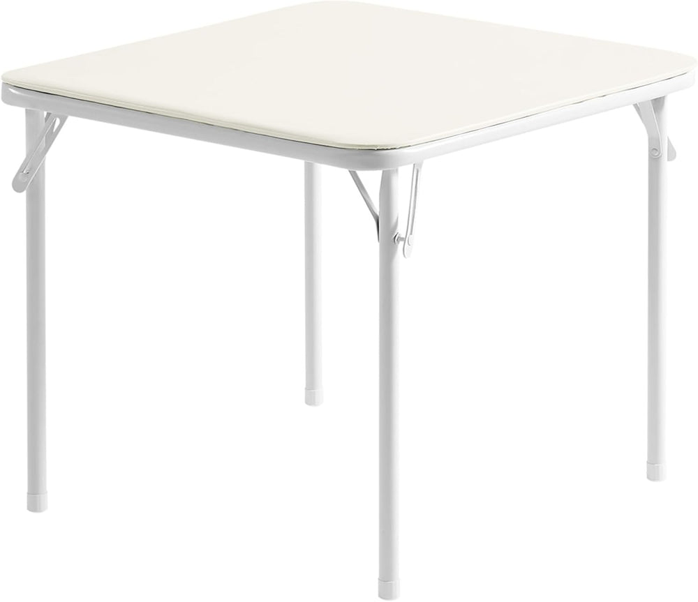 VECELO 5 Piece 24" Card Table and Chair Set, Square Padded Top, Beige