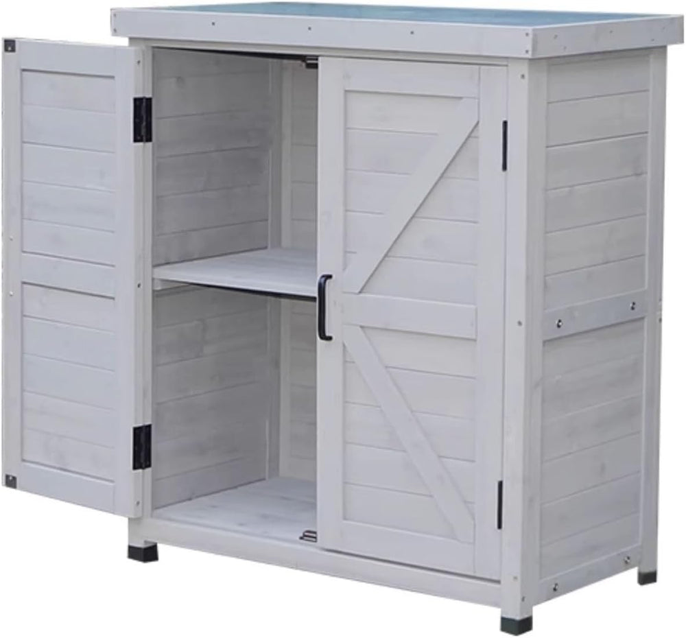 Outdoor Storage Cabinet Waterproof Small Strong Load-Bearing, Front Opening O...
