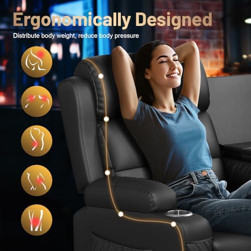 RV Reclining Sofa, Home Theater Seating Loveseat Couch with Massage | Reclini...