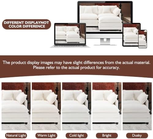 Ihanherry 111.4" L Shaped Modern Sofa Modular Sectional Cloud Couch with...