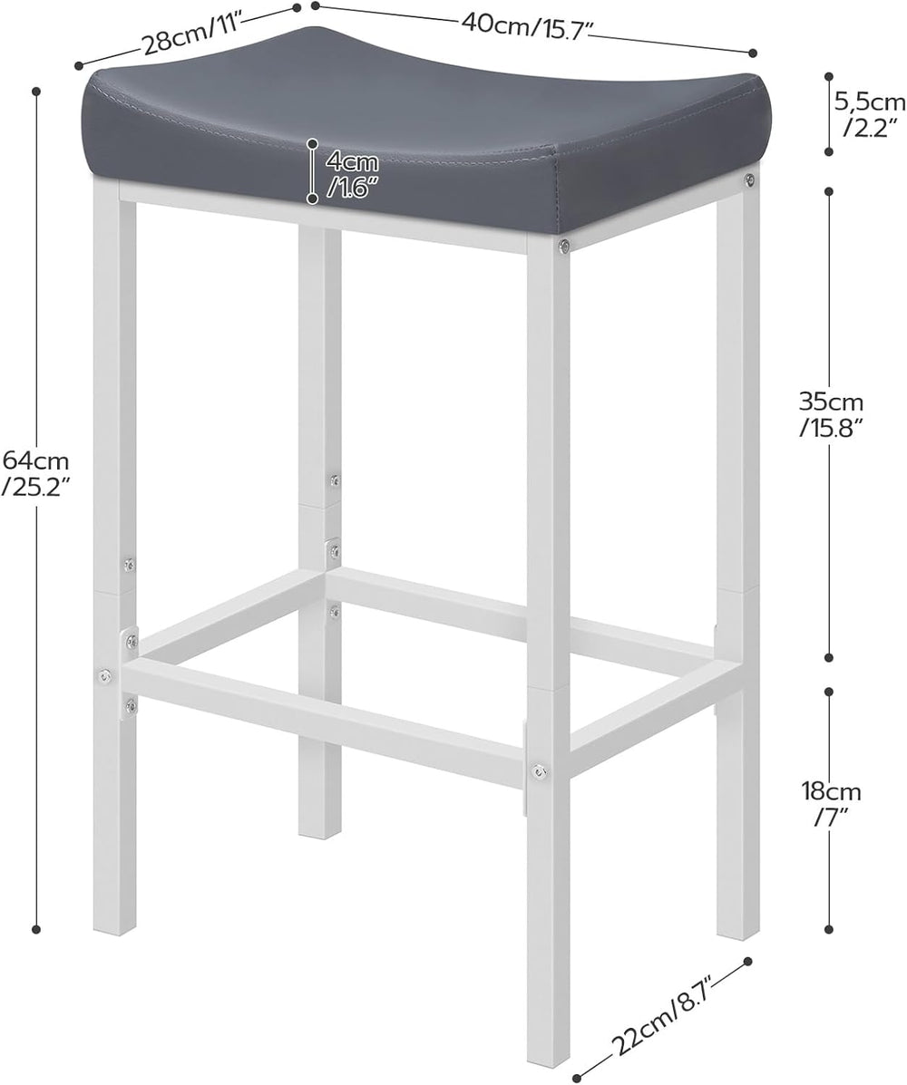 HOOBRO Bar Stools, Set of 2 Counter Height Saddle Chairs, 24.8 Inches, 2.4&qu...