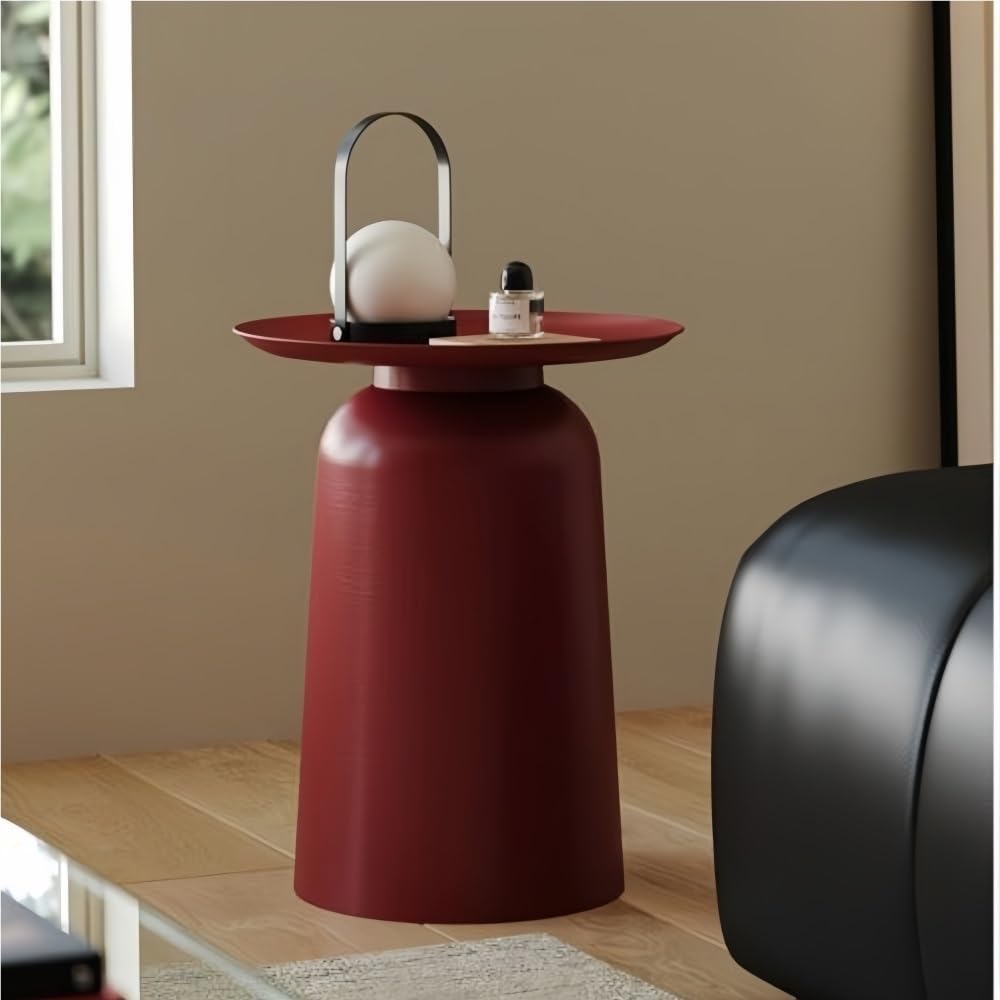 Modern Side Table, Metal Small Round End Table, Retro Coffee Table, Minimalis...