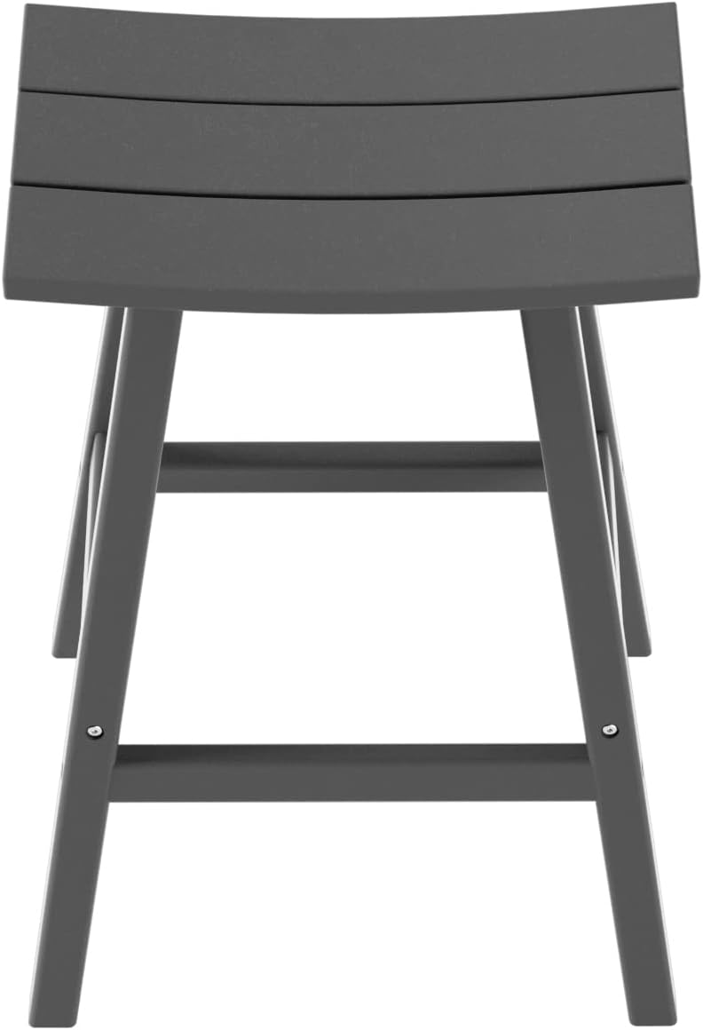 HDPE Laguna Contempo 29" Saddle Bar Stool, Gray