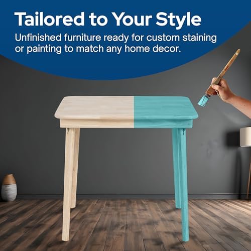Stakmore Straight Edge Solid Wood Folding Card Table, Unfinished