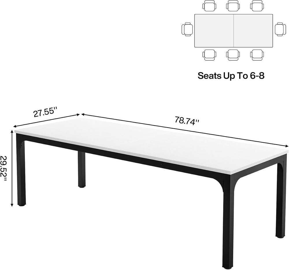 Tribesigns Dining Table for 6-8 People, 78-Inch Long Narrow Rectangular Dinne...