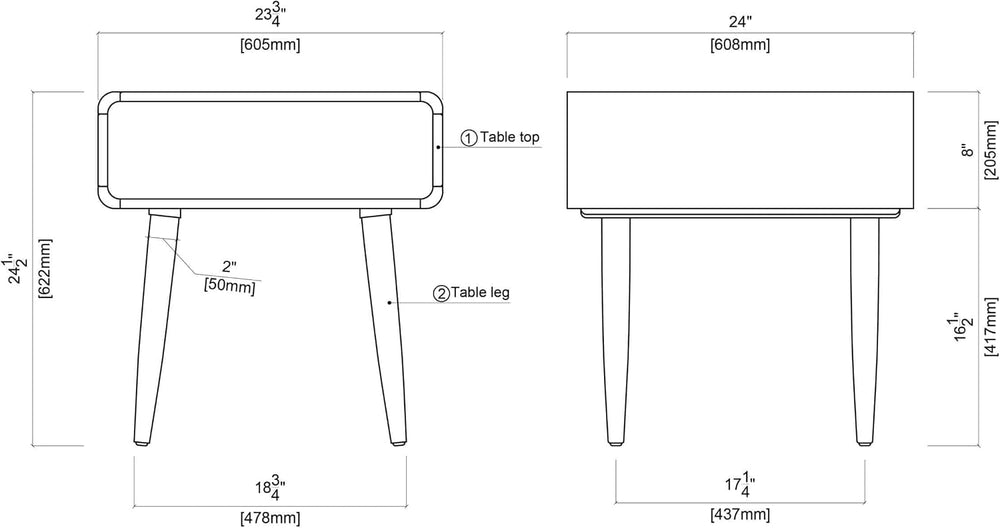Boraam Alborg End Table - Rich Walnut Finish