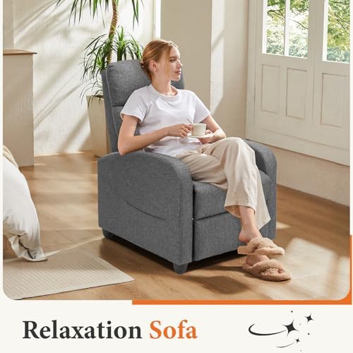 OLIXIS Recliner Chair, Reclining Sofa Chair with 3 Adjustable Angles
