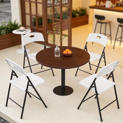 Folding Chairs 4 Pack, Outdoor White Folding Chairs for Outside Indoor, Porta...