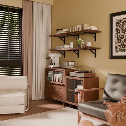 IAE Wall Mounted Folding Table with Pine Wood,60" x 16"Floating Wal...
