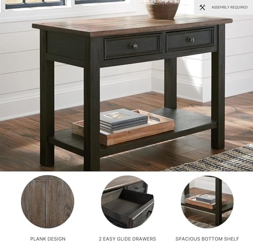 Signature Design by Ashley Tyler Creek Farmhouse Console Table, 2 Drawers | B...