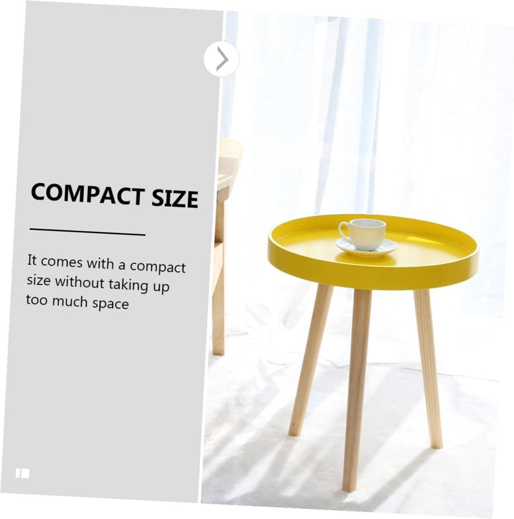 ABOOFAN Nordic Style Small Round Side Table Wooden Mini Sofa End Table for Li...
