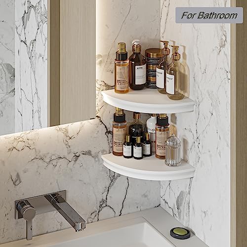 HAO Floating Corner Shelf Invisible Wall Mounted Shelves Radial Shape Cable W...
